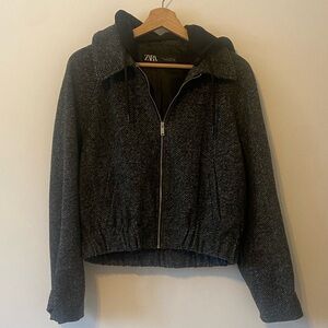 Zara Charcoal Hooded Jacket